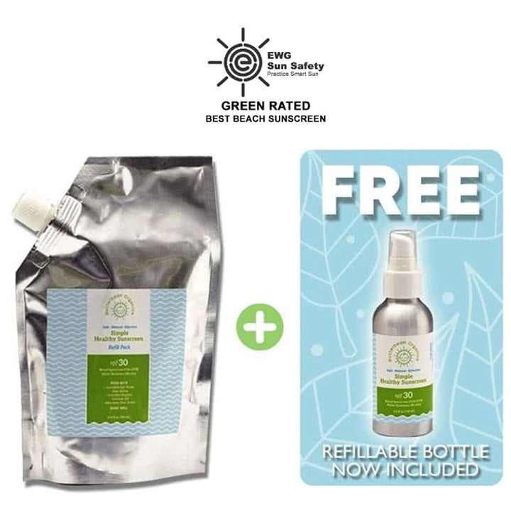 Butterbean Simple Sunscreen 30SPF 12oz Refill Pack (Free Refillable Bottle)
